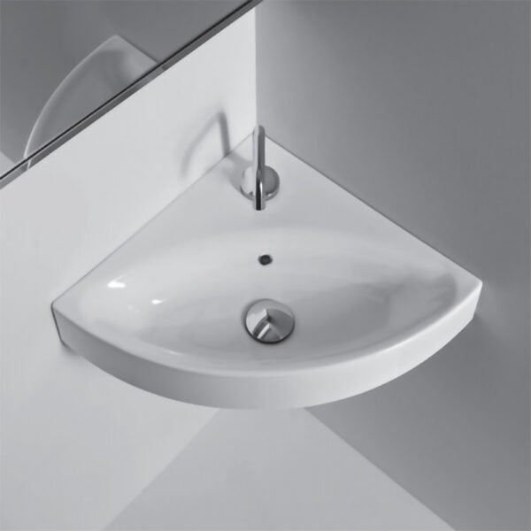Lavabo da appoggio o sospeso in ceramica 45 cm Collezione Cento Kerasan per arredo bagno – Tuttidea
