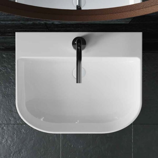Lavabo su colonna M2 Galassia, vista dall'alto in ceramica per arredo bagno – Tuttidea