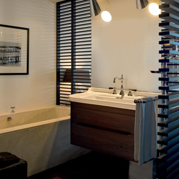 Lavabo in ceramica con mobile sospeso 80 o 100 cm Waldorf Kerasan vista aggiuntiva per arredo bagno – Tuttidea