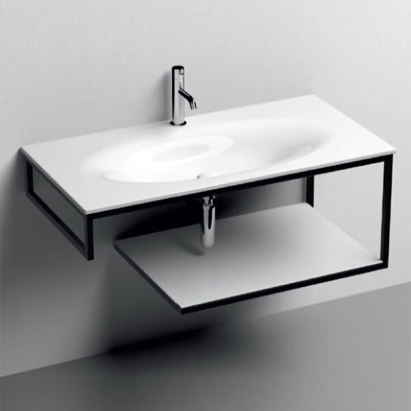 Lavabo con struttura sospesa e ripiano bianco Louise Shape Kerasan per arredo bagno – Tuttidea