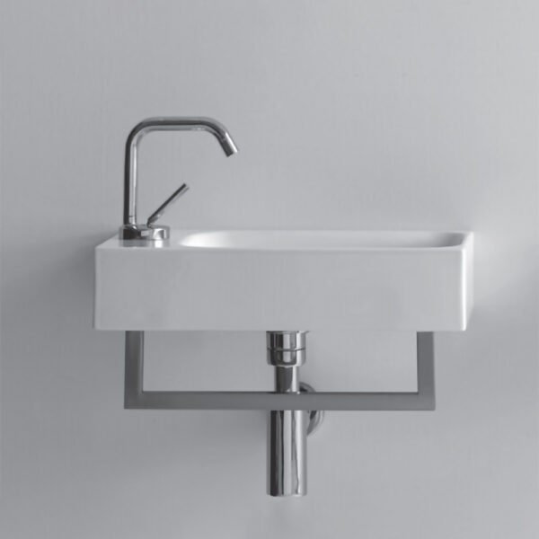 Lavabo sospeso sinistro in ceramica 45x25 cm Collezione Cento Kerasan per arredo bagno – Tuttidea