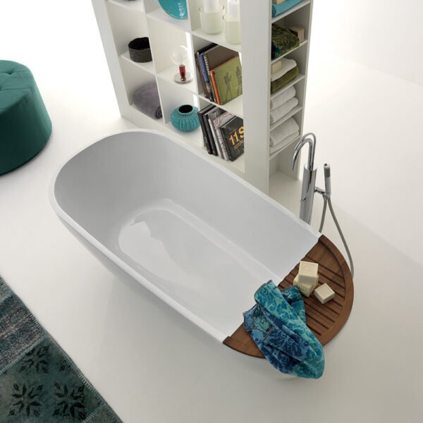 Miniatura vasca da bagno freestanding in Pietraluce Aquatech Kerasan – Tuttidea