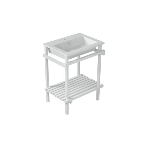 Mobile bagno a terra Eden con struttura bianca e lavabo in ceramica Galassia per arredo bagno – Tuttidea