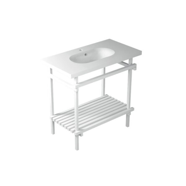 Mobile bagno a terra M2/Eden Galassia con lavabo in ceramica 75x45 cm e struttura bianca per arredo bagno – Tuttidea