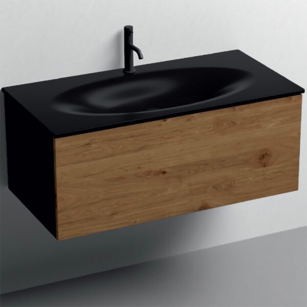 Mobile lavabo sospeso nero Shape Kerasan per arredo bagno – Tuttidea