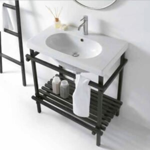 Mobile bagno a terra struttura con lavabo in ceramica 75×45 cm Collezione M2/Eden Galassia