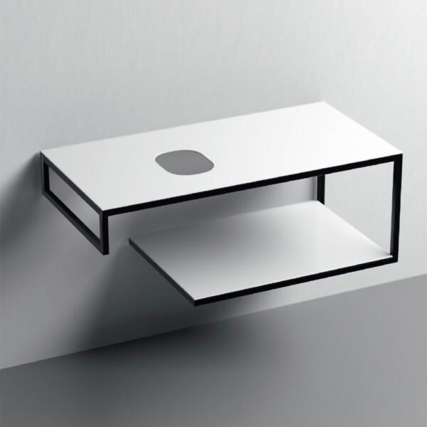 Struttura sospesa con ripiano bianco Louise Kerasan per arredo bagno – Tuttidea