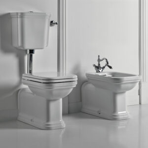 Vaso con cassetta a zaino e bidet Prolungato Bianco Serie Waldorf Kerasan