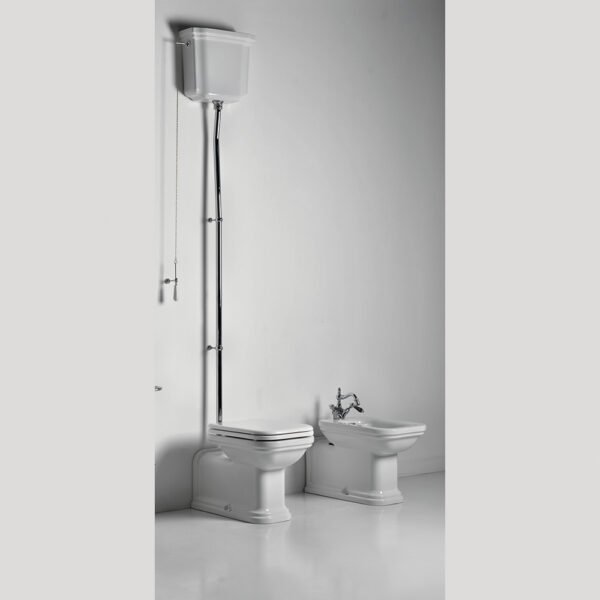 WC in ceramica e bidet con cassetta alta Waldorf Kerasan per arredo bagno – Tuttidea