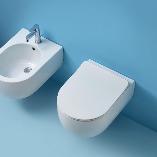 WC e bidet sospesi Flo Kerasan vista alternativa in ceramica per arredo bagno – Tuttidea