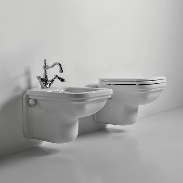 WC e bidet sospesi in ceramica vista alternativa Waldorf Kerasan per arredo bagno – Tuttidea