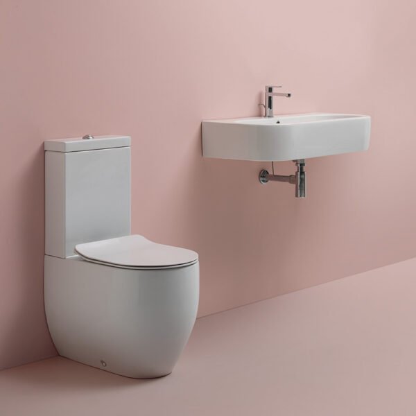 WC monoblocco con cassetta e lavabo sospeso Flo Kerasan per arredo bagno – Tuttidea