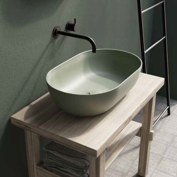 Lavabo Dream 60×38 cm Galassia, Verde in ceramica per arredo bagno – Tuttidea
