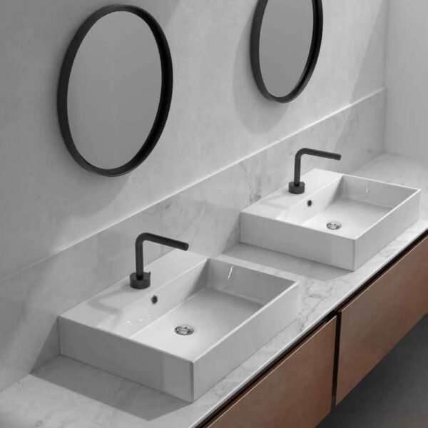 Lavabo da appoggio in ceramica 48×48 cm MEG11 Galassia per arredo bagno – Tuttidea