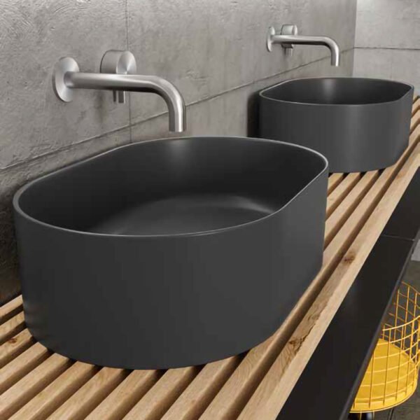 Lavabo da appoggio in ceramica 55x36 cm Core Galassia per arredo bagno – Tuttidea
