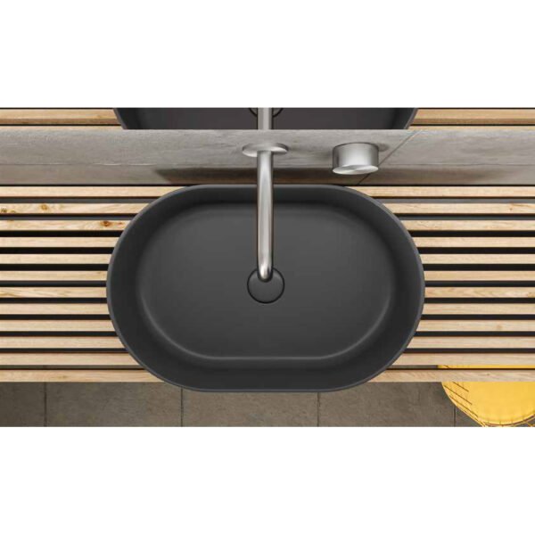 Lavabo da appoggio in ceramica 55x36 cm Core Galassia vista prodotto per arredo bagno – Tuttidea