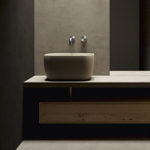 Lavabo da appoggio in ceramica Lola Galassia 50×40 cm, vista aggiuntiva 4, per arredo bagno – Tuttidea