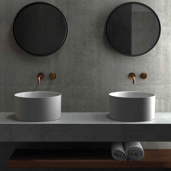 Lavabo da appoggio rotondo in ceramica 40 cm Core Galassia per arredo bagno – Tuttidea
