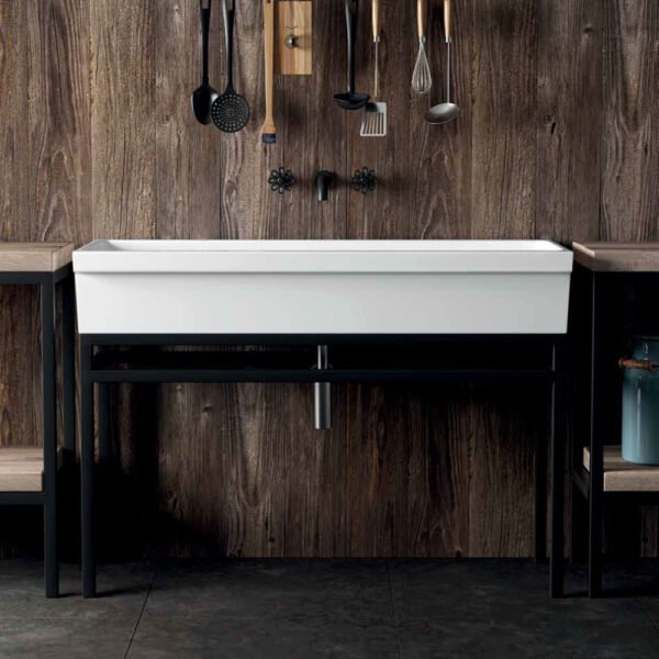 Lavabo lavatoio a canale in ceramica collezione Ninive Galassia, vista aggiuntiva 5, per arredo bagno e arredo lavanderia – Tuttidea