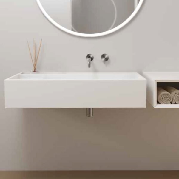 Lavabo sospeso o da appoggio in ceramica Next Galassia 100×48 cm, vista aggiuntiva 1, per arredo bagno – Tuttidea