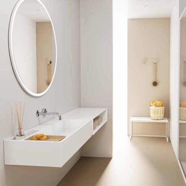 Lavabo sospeso o da appoggio in ceramica Next Galassia 100×48 cm, vista principale, per arredo bagno – Tuttidea