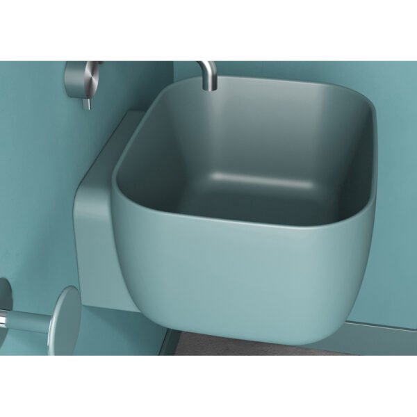 Lavabo sospeso Lola 50×45 cm Galassia, vista principale in ceramica per arredo bagno – Tuttidea