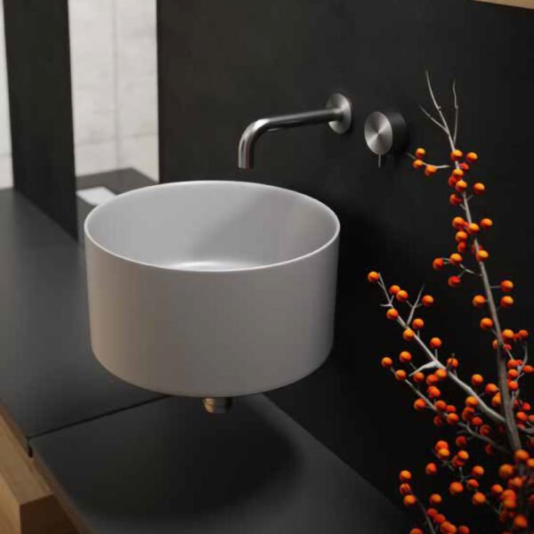 Lavabo sospeso rotondo in ceramica 40 cm Core Galassia per arredo bagno – Tuttidea