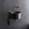 Lavabo sospeso rotondo in ceramica 40 cm Core Galassia vista prodotto per arredo bagno – Tuttidea