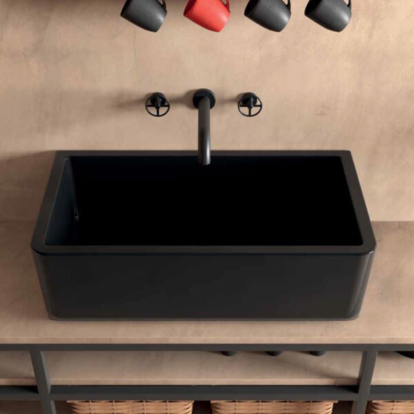 Lavello da cucina in ceramica Farmer Sinks Frame Bianco Galassia, vista principale, per arredo cucina – Tuttidea