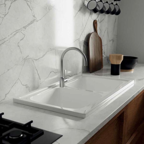 Immagine vista principale del lavello in ceramica Urban Sinks genius Galassia per arredo cucina – Tuttidea