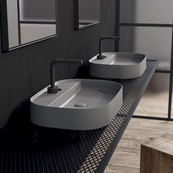 Lavabo da appoggio Smart B Galassia vista prodotto A in ceramica per arredo bagno – Tuttidea