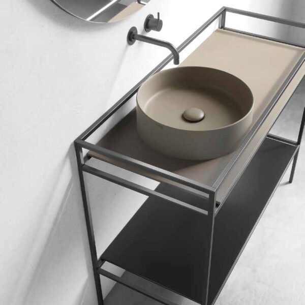 Lavabo da appoggio Smart B Galassia, vista ambientata in ceramica per arredo bagno – Tuttidea