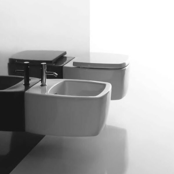 WC e bidet sospesi in ceramica bianca SA02 Galassia per arredo bagno – Tuttidea
