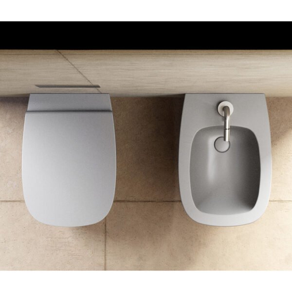 WC e bidet a terra Lola Galassia, vista aggiuntiva in ceramica per arredo bagno – Tuttidea