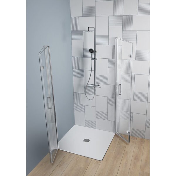 Box doccia angolare doppia porta a soffietto per arredo bagno, vista alternativa, TPS35 Tamanaco – Tuttidea