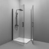 Box doccia angolare doppia porta battente per arredo bagno, vista alternativa, SWING NERA Tamanaco – Tuttidea