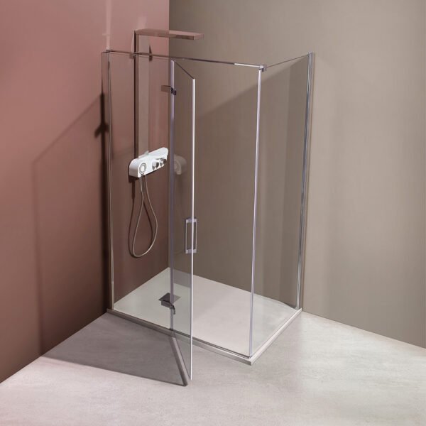 Box doccia angolare porta battente per arredo bagno, vista principale, 8MILL INFINITY Tamanaco – Tuttidea