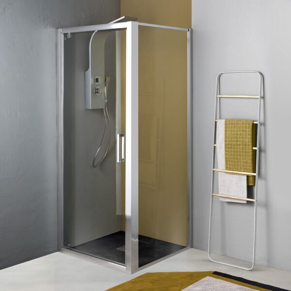 Box doccia angolare porta battente h200 per arredo bagno, vista principale, FPB40 Tamanaco – Tuttidea