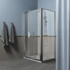 Box doccia angolare porta saloon per arredo bagno, vista principale, FPSL60 Tamanaco – Tuttidea