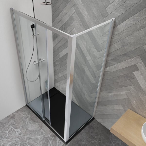 Box doccia angolare porta scorrevole per arredo bagno, vista alternativa, PSCQUICK Tamanaco – Tuttidea