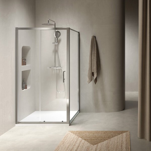 Box doccia angolare porta scorrevole per arredo bagno, vista principale, ECOPSC50 Tamanaco – Tuttidea