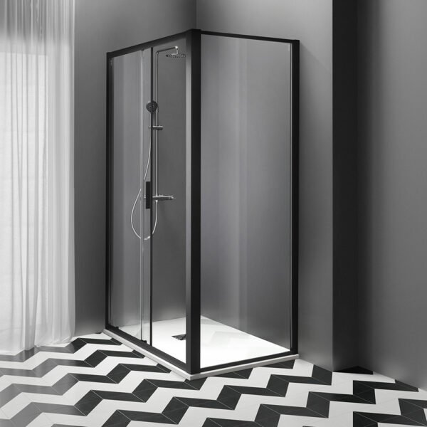 Box doccia angolare porta scorrevole per arredo bagno, vista principale, PSCRAPID Tamanaco – Tuttidea