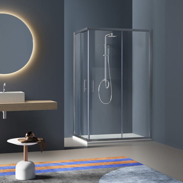 Box doccia angolare porte scorrevoli per arredo bagno, vista principale, ECOLATO Tamanaco – Tuttidea