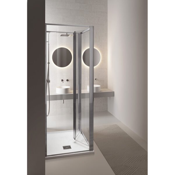 Box doccia centro parete porta a soffietto per arredo bagno, vista aggiuntiva 4, FPS30 Tamanaco – Tuttidea