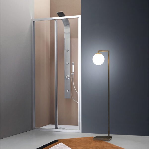 Box doccia nicchia porta a soffietto per arredo bagno, vista principale, FPS30 Tamanaco – Tuttidea