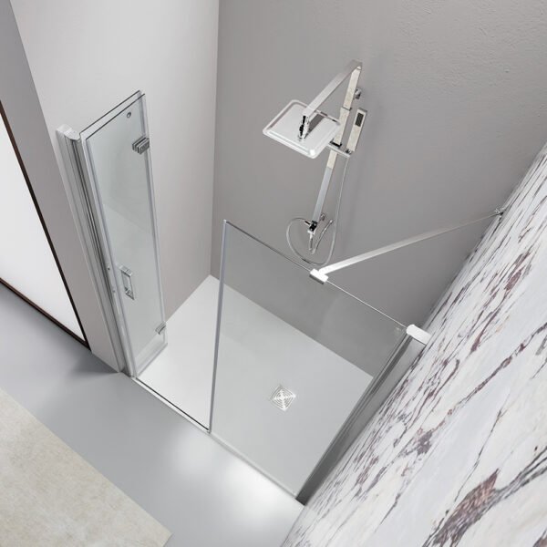 Box doccia nicchia porta a soffietto h200 cm per arredo bagno, vista principale, TPS35 Tamanaco – Tuttidea