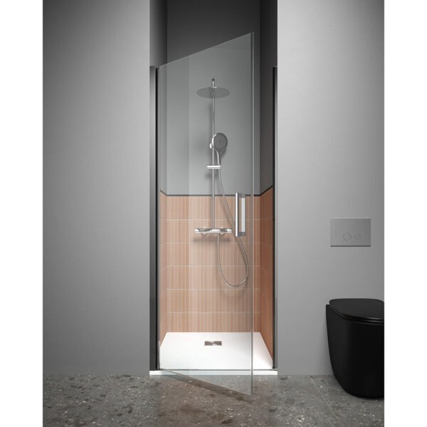 Box doccia nicchia porta battente per arredo bagno, vista aggiuntiva 2, SWING CROMO Tamanaco – Tuttidea