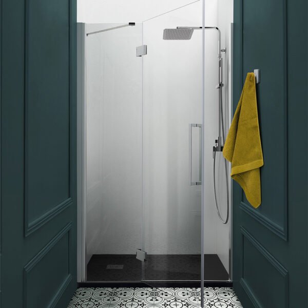 Box doccia nicchia porta battente per arredo bagno, vista principale, TEPB43 Tamanaco – Tuttidea