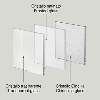 Tipologie di vetro per box doccia nicchia con porta saloon per arredo bagno, FPSL60 Tamanaco – Tuttidea