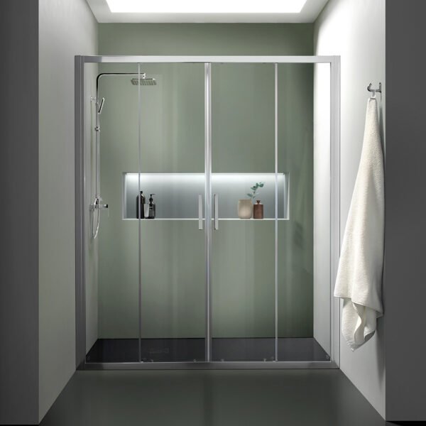 Box doccia nicchia porta scorrevole per arredo bagno, vista principale, FPSC57 Tamanaco – Tuttidea